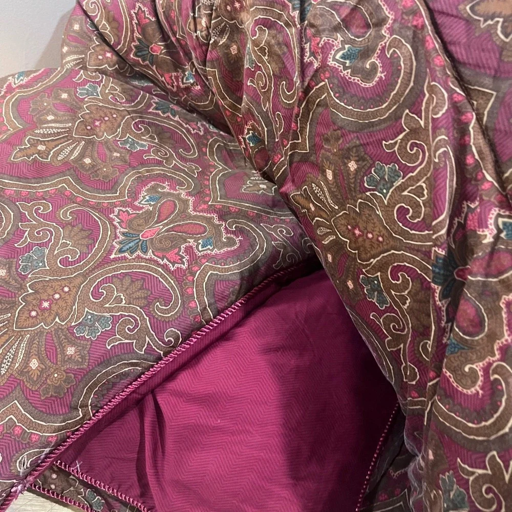 Vtg Ralph Lauren Abenhall Paisley Full Queen Comforter Set 2 Shams Burgundy Boho